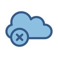 Cloud removed Fill Isolated Vector icon which can easily modify or edit