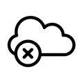Cloud removed line Vector icon which can easily modify or edit