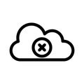 Cloud removed line Vector icon which can easily modify or edit