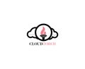 Cloud Report Icon Logo Design. Vector illustration icon with the concept of a cloud computing system for document management servi