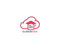 Cloud Report Icon Logo Design. Vector illustration icon with the concept of a cloud computing system for document management servi