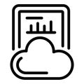 Cloud report icon, outline style