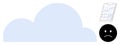 Cloud representation with analytics graph and sad face symbolizing data concerns or issues Royalty Free Stock Photo