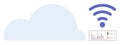 Cloud storage with wireless connectivity and data analytics representation Royalty Free Stock Photo