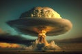 cloud resembling a mushroom nuclear bomb
