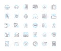 Cloud retention linear icons set. Archiving, Backup, Compliance, Data, Deduplication, Disaster Recovery, Document line