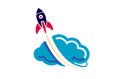 Cloud Rocket Logo Royalty Free Stock Photo