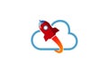 Cloud Rocket Logo Design Royalty Free Stock Photo
