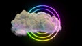 Cloud rotate spin neon circles 3d