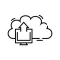 Cloud safe line icon, concept sign, outline vector illustration, linear symbol.