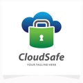 Cloud Safe Lock Logo Design Template Royalty Free Stock Photo