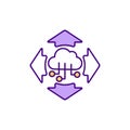 Cloud scalability RGB color icon Royalty Free Stock Photo