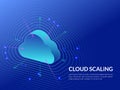 Cloud Scaling Solution Abstact Background.