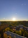 Amazing sunset, blue sky, Krasnogorsk, Moscow area, Russia