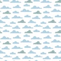 Cloud seamless pattern for children nurcery room. Vector funny child sky print Royalty Free Stock Photo