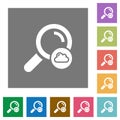 Cloud search square flat icons Royalty Free Stock Photo