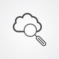 Cloud search vector icon sign symbol Royalty Free Stock Photo