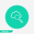 Cloud search vector icon sign symbol Royalty Free Stock Photo