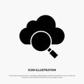 Cloud, Search, Research solid Glyph Icon vector Royalty Free Stock Photo