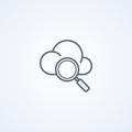 Cloud search, vector best gray line icon Royalty Free Stock Photo