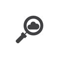Cloud search vector icon Royalty Free Stock Photo