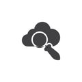 Cloud search vector icon Royalty Free Stock Photo