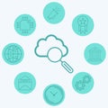 Cloud search vector icon sign symbol Royalty Free Stock Photo