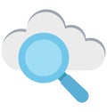Cloud searching, cloud with magnifier, Isolated Vector icons that can be easily modified or edit