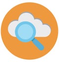Cloud searching, cloud with magnifier, Isolated Vector icons that can be easily modified or edit