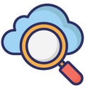 Cloud Searching Isolated Vector Icon that can easily modify or edit.