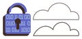 Cloud security concept with binary lock and cloud symbols data protection and online privacy Royalty Free Stock Photo