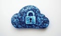 Cloud security concept with digital lock symbolizing data protection and privacy Royalty Free Stock Photo