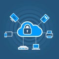 Cloud Security Concept Icon with Padlock
