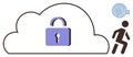 Cloud Security Concept with Lock, User Authentication, and Data Privacy Representation Royalty Free Stock Photo
