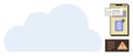 Cloud Security Concept with Mobile Multi-Factor Authentication and Warning Notifications Royalty Free Stock Photo