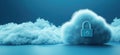 Cloud security concept with padlock symbolizing data protection and privacy Royalty Free Stock Photo