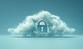 Cloud security concept with padlock symbolizing data protection and privacy Royalty Free Stock Photo