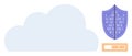 Cloud Security Concept with Protective Shield and Data Progress Indicator Royalty Free Stock Photo