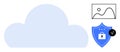 Cloud Data Security Concept with Shield, Lock Icon, and Verified Protection Symbol Royalty Free Stock Photo