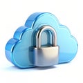 Cloud Security 3D Illustration Isolated on White Background Royalty Free Stock Photo