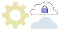 Cloud Security and Data Integration with Gear Mechanism Concept Royalty Free Stock Photo