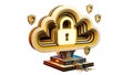 Cloud Security And Data Protection 3D Illustration Isolated On White Background Royalty Free Stock Photo