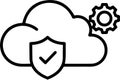 Cloud Security and Data Protection Icon computing shield Royalty Free Stock Photo