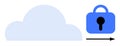 Cloud Security and Data Protection Representation with Lock and Arrow Symbols Royalty Free Stock Photo