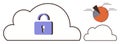 Cloud Security with Data Visualization Representing Secure and Analyzed Cloud Storage Royalty Free Stock Photo