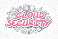 Cloud Security - Doodle Magenta Text. Business Concept.