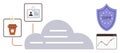 Cloud Computing with GDPR Compliance and Data Visualization Integration Royalty Free Stock Photo