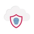 Cloud security Flat Vector icon which can easily modify or edit Royalty Free Stock Photo