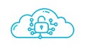 Cloud Security Icon: Data Protection & Network Safety, vector design Generative AI Royalty Free Stock Photo