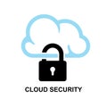 Cloud security icon isolated on background Royalty Free Stock Photo